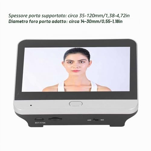 Videocamera Spioncino Wireless 1080P Citofono con Visione Notturna da 120 Gradi Visualizzatore Digitale della Porta con Monitor a Colori da 4,3 Pollici, Connessione WiFi,