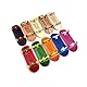SPITBOARDS 34mm Fingerboard Complete Wood Pro Set-Up (Pre-Assembled, 5-Layers), Pro Trucks, CNC Bearing Wheels, Foam Grip Tape, (Deck: Maple Wood, Trucks: Silver, Wheels: White)