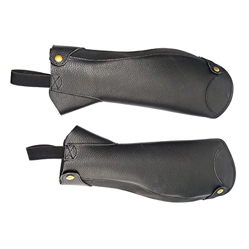 HORSEE Half Chap Black Microfiber Horse Riding Half Chap Unisex Rodilleras para Piernas para NiñOs Y Adultos Ecuestre(Size:L,Color:niño) Cover