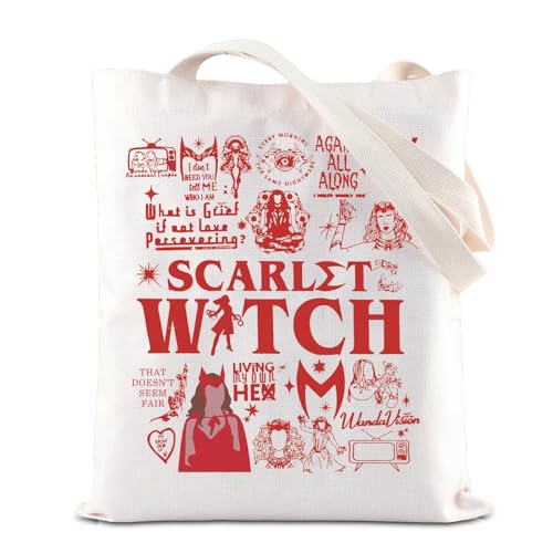 FOTAP Witch Merch Tote Bag Women Hero Movie Merchandise Shoulder Bag Witch Bag Hero Gift Wanda Witch Mocie Merch (S Witch Tote)