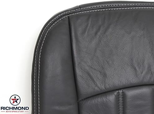 Richmond Auto Upholstery - Driver Side Bottom Replacement Genuine Leather Seat Cover, Dark Gray 2012 Dodge Ram 3500 Laramie Mega-Cab