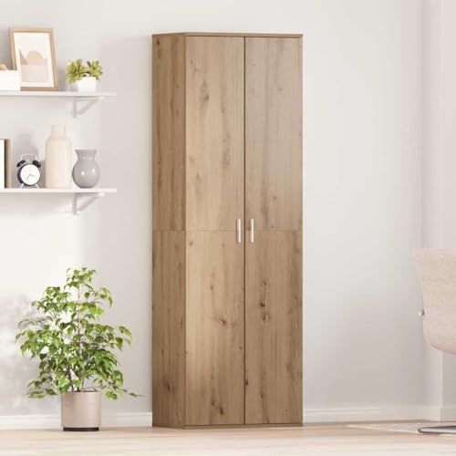 Aparador moderno de madera Roble Artisan de 60x35x180 cm con amplio almacenamiento vertical 3