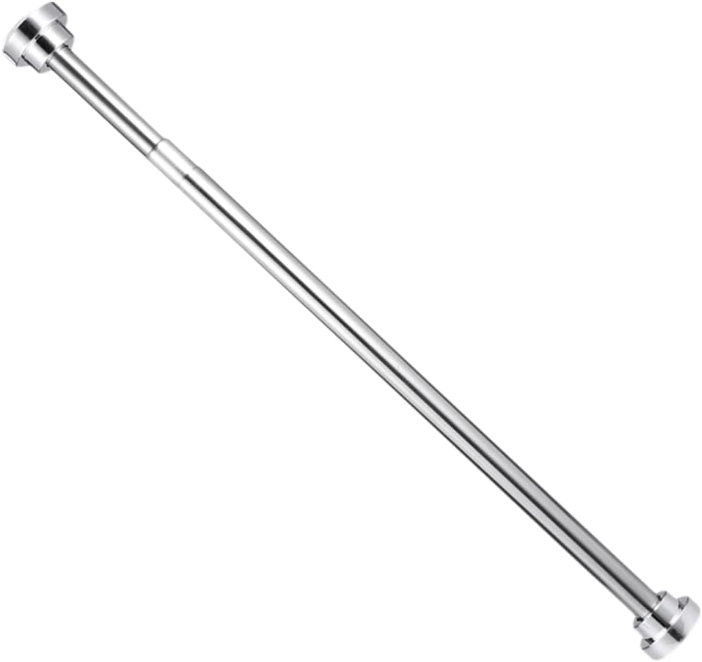 Extendable Shower Curtain Rod Stainless Steel Tension Rod for Bathroom and Wardrobe No Drilling Design Fits Multi Purpose Clothes Drying Pole