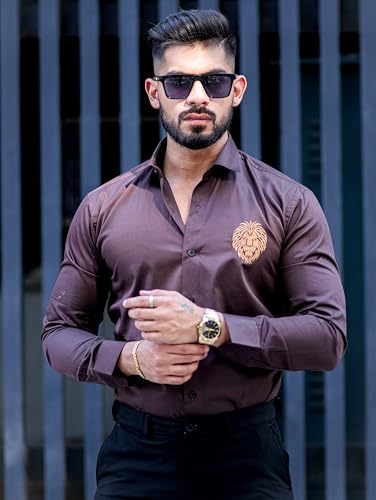 Image of Foomer Green Paisley Printed Opaque Party Shirts