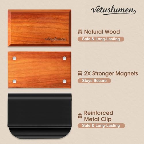 Image of 6 Pack Wood Car Air Freshener -3 Scents(Amber-Teak-Pine) Wooden Air Freshener, Natural Essential Oil Scents - Metal Clip Included