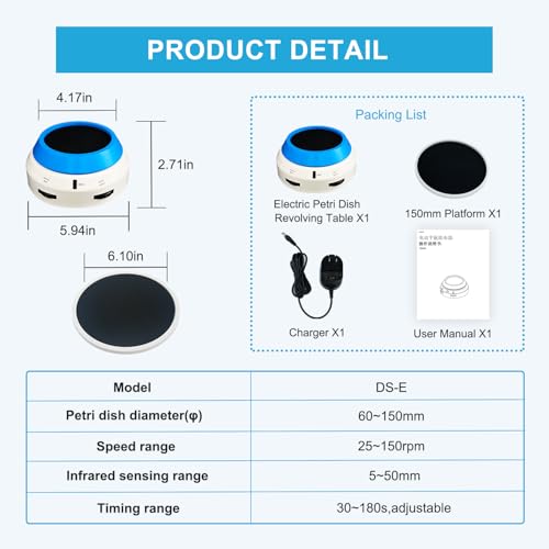 Table de Pétri rotative électrique pour standardiser vos étalements de laboratoire