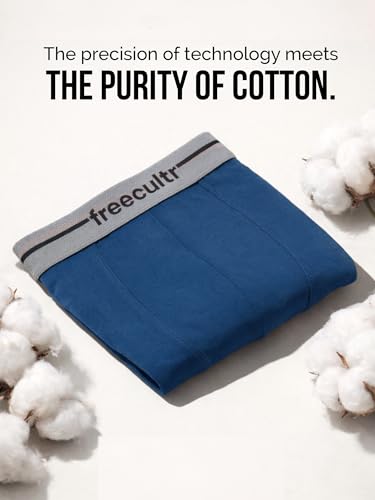 Image of Freecultr Men's Cotton Trunks | Breathable & Moisture Absorbing | Soft Comfort Fit | Everyday Innerwear