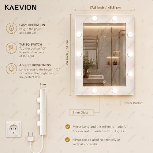 Image of Wall Hanging 3ft Brown Waterproof PVC Framed Wall Mirror for Bedroom or Bathroom |Home Decor Wall Mounted Mirror for Bedroom Living-Room Vanity Farmhouse| wash Room Mirror for Wall