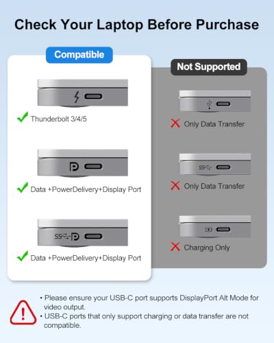 USB C to Dual HDMI Adapter, Dual 4K@60Hz Monitors Adapter for Laptop - image 8