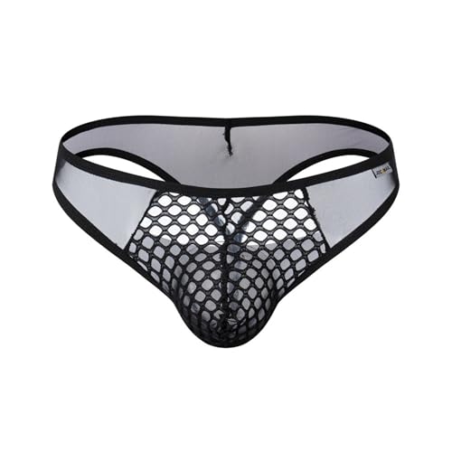 Men's Sexy Thongs Mesh See-Through Bikini Breathable Jockstarp Soft Stretch Underwear for Men
