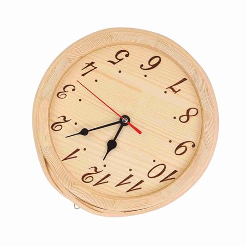 Qcwwy Uhr Ornament Zahlentyp Saunauhr Dekoration Holzsauna Heimdekoration Dekorativ für Saunaraum für Schlafzimmer Uhr Saunazubehör
