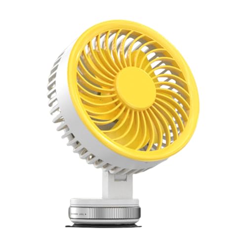 Keyubria Ventilador De Pared Interior, Ventilador Pequeño Para Escritorio, Recargable Por USB Con Batería De 3000Mah Con Ventosa Circulador De Aire Para Dormitorio Fábrica Patios Hogares Tienda Garaje