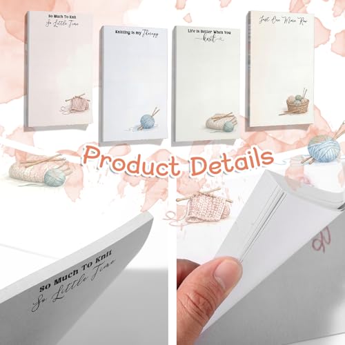 Image of Tinlade 200 Sheet 4 Styles Knitting Gifts to Do List Notepad Gift Knitting Enthusiast Checklist Handy Birthday Appreciation Supplies for Women Crafters Mother Teacher Memos Reminders Supply, 4'' x 6''