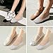 Upoume No Show Socks Womens no show sock Sponge US,Alpha,One Size,Regular,Regular,one pair of skin-toned, one pair of gray,one pair of deep skin-toned, and one pair of lotus root pink invisible socks