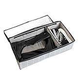 【Robust und langlebig】: Der Unterbett-Schuh-Organizer ist aus hochwertigem Ramie-Baumwoll-Stoff. Die Seiten sind angebracht, was sie stabiler macht.