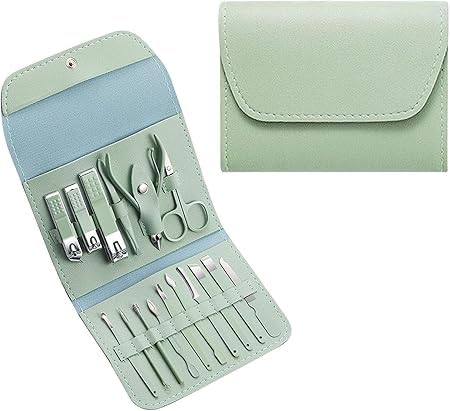 16-Piece Manicure Set Nail Clipper Kit – Stainless Steel Nail & Pedicure Tools for Men & Women | Professional Grooming Kit for Hand, Foot, Skin & Facial Care in Travel Case (MULTICOLOR)