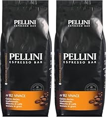 Pellini N.82 Vivace, Caffè in Grani per Espresso 1 kg, Miscela Classica Arabica e Robusta dal Gusto Deciso e Bilanciato, Caffè in Chicchi a Tostatura Media (Confezione da 2)