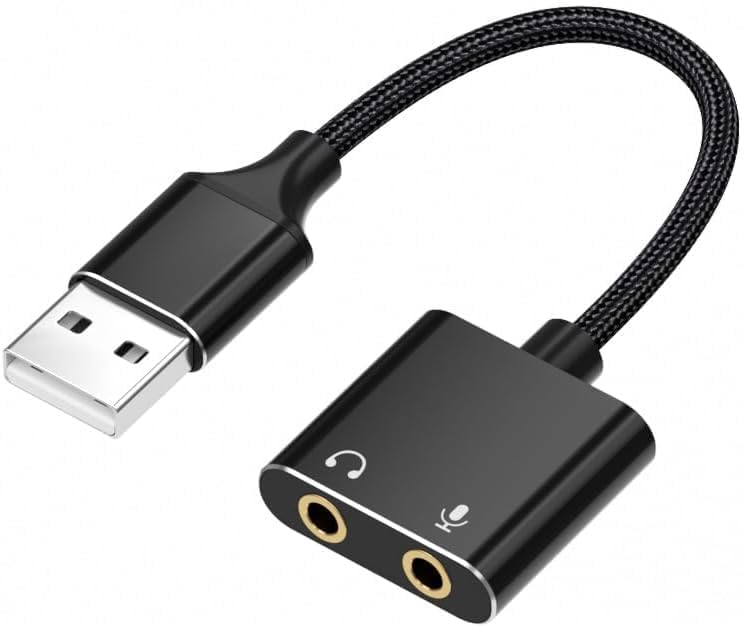Adaptador USB a jack de 3,5 mm, tarjeta de sonido externa, auriculares USB y adaptador de micrófono, adaptador auxiliar USB para Windows Mac, Linux, PC, ordenadores portátiles, PS4