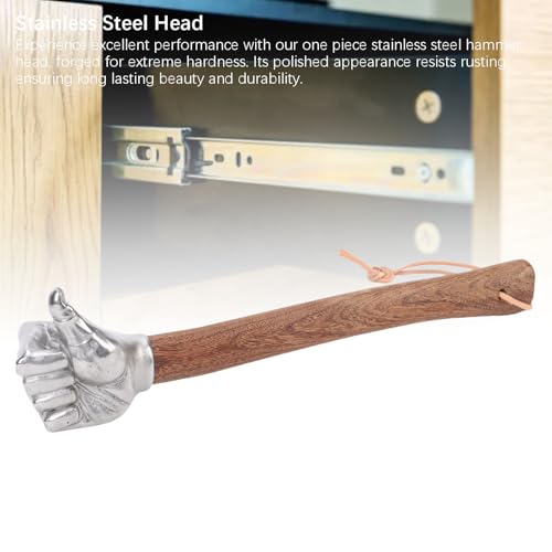 MENDUNER Edelstahl mit Holzgriff, Faust Form Kreatives Design Allzweck, Leicht und Robust, für Bau, Gartenarbeit, Hausgebrauch (Daumenkopf)