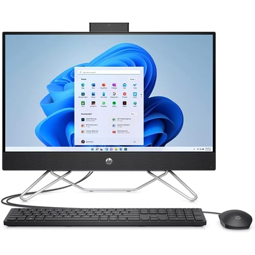 Image of HP 2024 24 CB100 23.8 inch FHD IPS All-in-One Desktop 10-Core 12th Gen Intel Core i7-1255U Iris Xe Graphics 64GB DDR4 2TB NVMe SSD RJ-45 HDMI Webcam Keyboard Mouse Windows 10 Home w /RE USB
