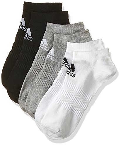 adidas Light Low 3PP NO Show Socks Mens, MGREYH/White/Black, S
