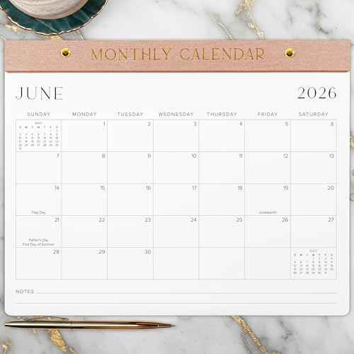 Aesthetic 2026-2027 Desk Calendar - Runs From January 2026 Until July 2027 - Minimalistic Office Desktop/Wall Calendar 14.5x11.5 for Easy Organizing