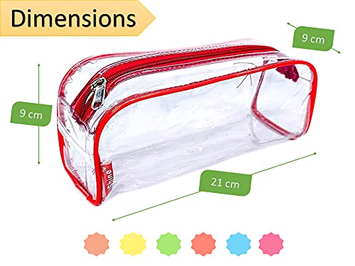 Image of iShine Transparent Multipurpose Travel Pouches, Makeup Toiletry Kit Bag,Cosmetic Pouch, Zipper Pouch for Women Men and Medium (Pack of 5, Assorted)