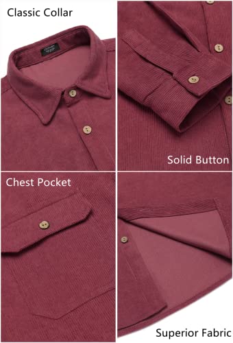 Image of COOFANDY Men's Corduroy Shirt Casual Button Down Shirt Jacket Lightweight Shacket