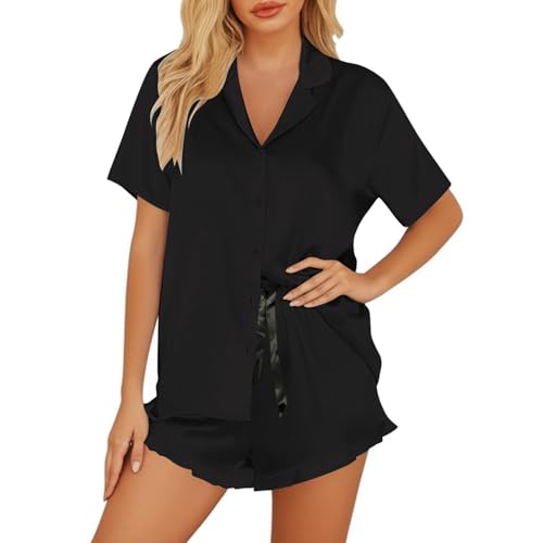 Pyjama satiné femme coupe chic et finitions haut de gamme pour l'élégance nocturne