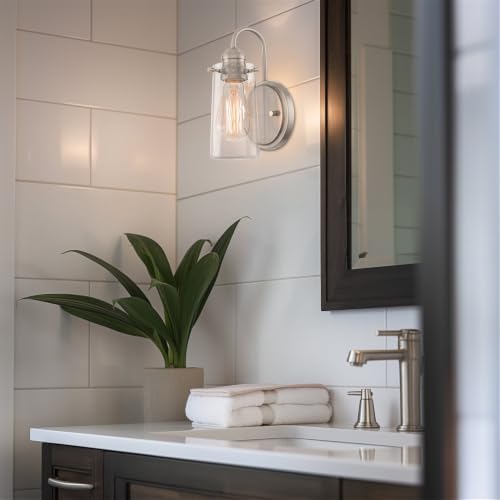 Image of Kira Home Rayne 10 inch Modern Farmhouse Wall Sconce for Bathroom Vanity, Pack of 2