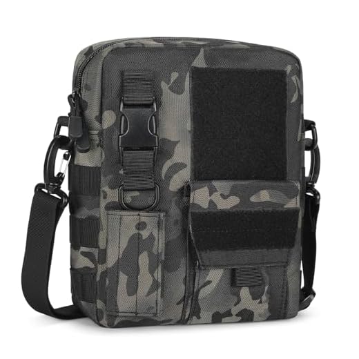 HUNTVP Taktisch Umhängetasche Molle Schultertasche Militär Crossbody Bag Wasserdicht Tragetasche Army Messengerbag querformat Crossbag Tactical für Outdoor Sport Trekking Wandern Camping,Camo