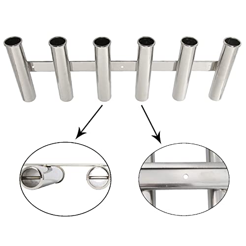 Novelbee 6 Tubes 316 Stainless Steel Fishing Rod Holder For Boats Yacht #TOP20