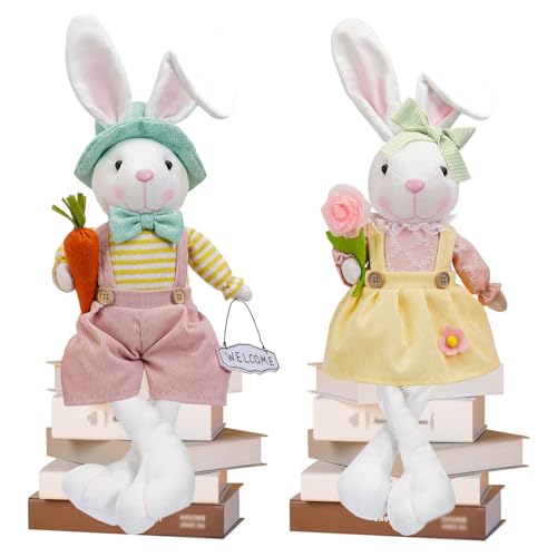 Figurines de lapin mignonnes pour décoration de Pâques et de printemps - 5