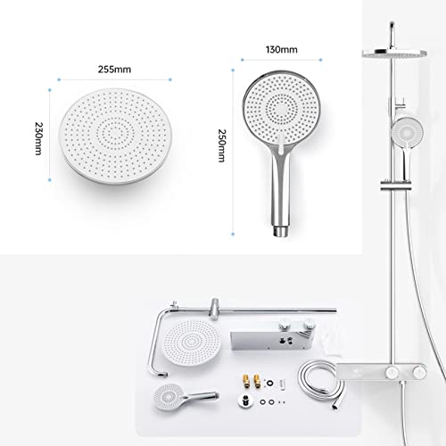 Robinet de douche mural anti brûlure avec écran LED de température - 6