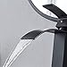 VOTON Black Bathroom Faucets Modern Waterfall Bathroom Sink Faucet Matte Black Single Handle Bathroom Faucet for 1 or 3 Holes with Deck Plate, Rv Sink Camper Farmhouse Bathroom Utility Remodel Faucet