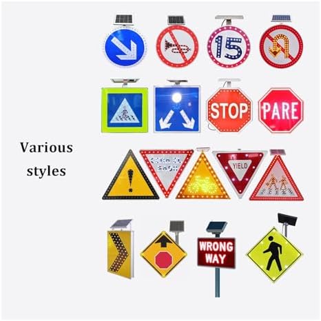 Flashing LED Pedestrian Signal - Aluminum Reflective Arrow Sign for Road Crossing, Indoor/Outdoor Traffic Guide Light, Ideal for Construction & EMS Rescue (80x80 cm)