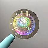 180pcs Hologram Genuine Guaranteed and Original Stickers Tamper Proof Security Seal Warranty Void Labels(1 inch) (Silver)