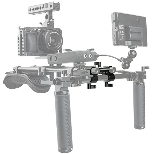 Niceyrig 90 Degree Right Angle Rail Block To 15Mm Dual Rod Clamp For 15Mm Video Camcorder Camera Shoulder Support System - 167 #TOP1