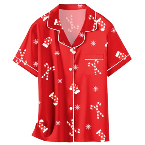 Image of Girls & Womens Satin Pajamas Set, Silk Button-Down Sleepwear 2 Piece Nightwear, 3 Years - Women XXL