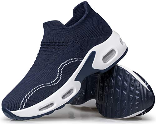 Image of DOUSSPRT Womens Walking Shoes Slip on Sock Sneakers Lady Girls Nurse Mesh Air Cushion Platform Loafers Fashion Casual