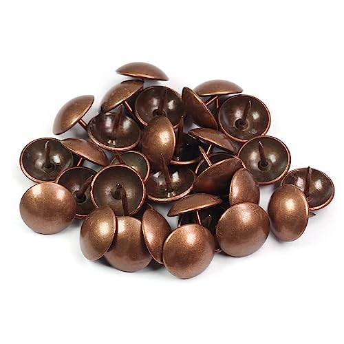 30mm Red Copper Antique Upholstery Nails, Round Large-Headed Nail, Furniture Tacks for Furniture Cork Board Wooden Furniture Decorative DIY Projects 20Pcs (Red Copper, 1-3/16