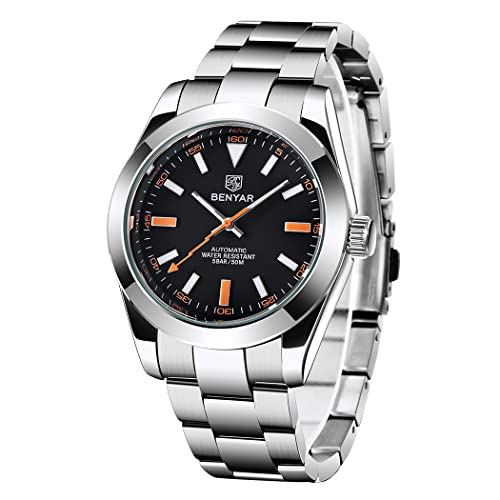 Benyar Montre Automatique en Acier Inoxydable étanche pour Homme Cover
