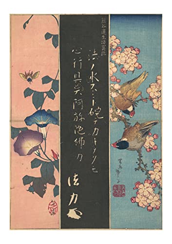 Katsushika Hokusai Oiseaux et fleurs grand format d'archivage mat