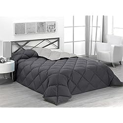 Edredon 400 Gr SABANALIA - Edredón nórdico de 400 g Reversible (Bicolor), para Cama de 135/150 cm, Color Gris y Gris Claro