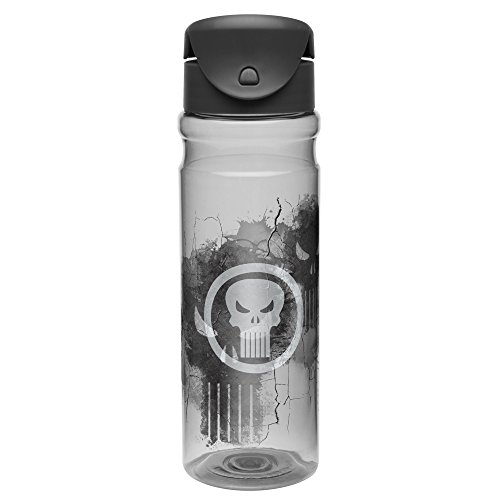Zak! Designs Tritan Water Bottle with Flip-top Cap featuring Marvel's Extreme Punisher Graphics