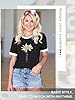 Dresswel Women Let It Be T Shirt Daisy Flower Graphic Print T-Shirt Crew Neck Short Sleeve Tee Tops(2-Black,M) #1