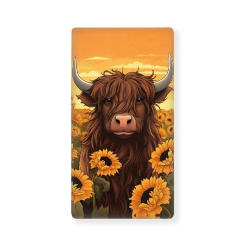 Image of Highland Cow Baby Crib Sheets Neutral Sunflower Bedding Sets for Standard Cribs Breathable Baby Sheet for Bassinet Fitted Crib Sheets Nursery Decor Boy Girls Toddlers