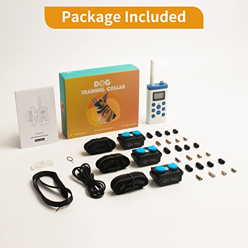 Petjoy Automatic Shock Collar For 3 Dogs, Bark Shock Collar For Large Dog, Dog Shock Collar With Remote 3600 Ft Range - With Beep, Vibration, Shock, Flashlight #TOP6