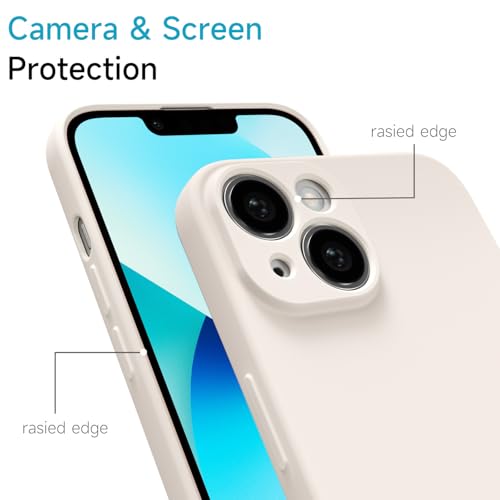oakxco for iPhone 13 Mini Case Silicone, Ultra Slim Thin Phone Case for Women Girls, Plain Solid Color Minimalist Aesthetic Cute Girly Design, Soft Rubber Gel TPU with Camera Cover, Beige Stone by oakxco - Used condition - Image 5