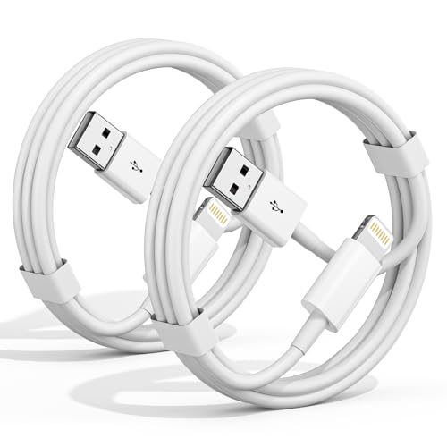 Car Apple CarPlay Cable,2 Pack 3FT iPhone Charger Cord [Apple MFi Certified] USB to Lightning Cable Fast Charging for i Phone 14,14 Pro Max, 13/12/11/X/XS/XR/XS iPad (White, 3ft)